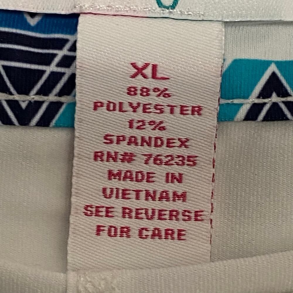 Lillie Green Skort Womens XL White Blue Geometric Pull On Stretch Tennis Golf - Picture 7 of 8